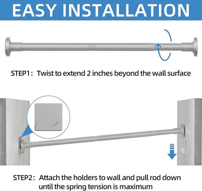 CorkLatta Matte Silver Shower Curtain Rod, 1 Inch Diameter Stainless Steel - Image 5
