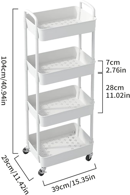 Sywhitta 4-Tier Plastic Rolling Utility Cart - Image 2