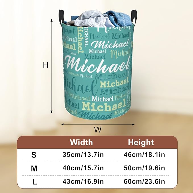 Custom Name Laundry Hamper, Personalized Laundry Baskets - Image 3