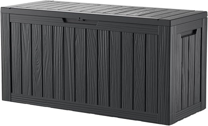 80 Gallon Resin Deck Box, Waterproof Outdoor Storage Box by Unknown