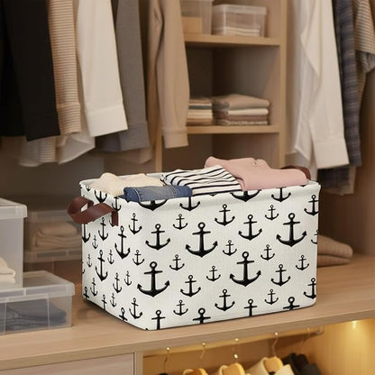 Anchor Storage Basket Waterproof Canvas Toy Storage Bin Home Anchor Decor - Image 4