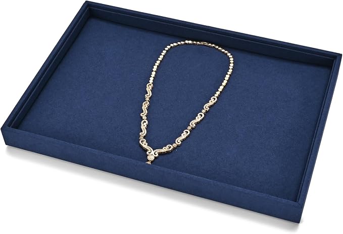 Microfiber Jewelry Tray Stackable Jewelry Drawer Organizer Trays Necklace - Image 2