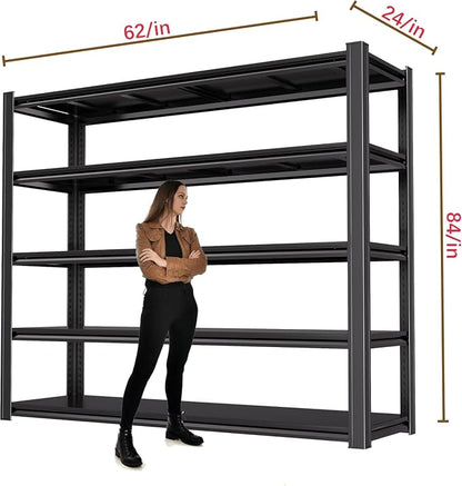 84" H Garage Shelving Heavy Duty Storage Shelves 5000 LBS Adjustable Metal - Image 3