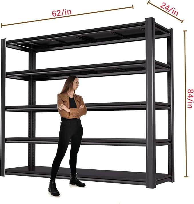 84" H Garage Shelving Heavy Duty Storage Shelves 5000 LBS Adjustable Metal - Image 3