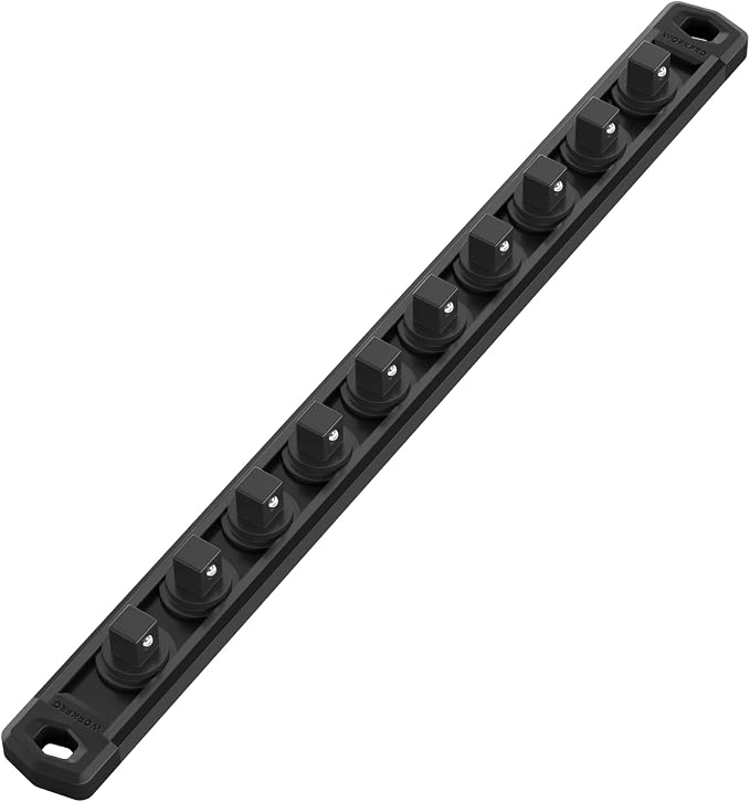 WORKPRO Magnetic Socket Organizer, 3/8-Inch Drive Aluminum Alloy Socket Rail by WORKPRO