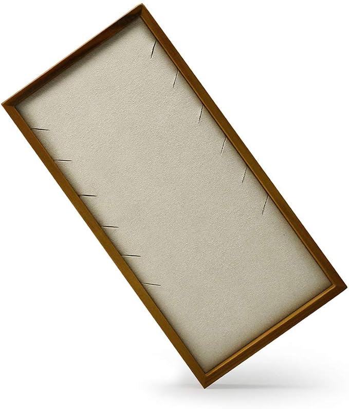 Oirlv Solid Wood Necklace Display Tray Jewelry Showcase Organizer - Image 4