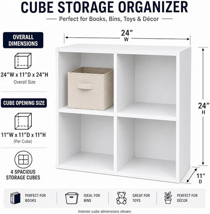 KB Designs - 4-Cube Bookcase, Unit Shelf, Storage Organizer - Image 2