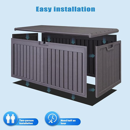 100 Gallon Outdoor Storage Box Waterproof, Resin Deck Box - Image 6
