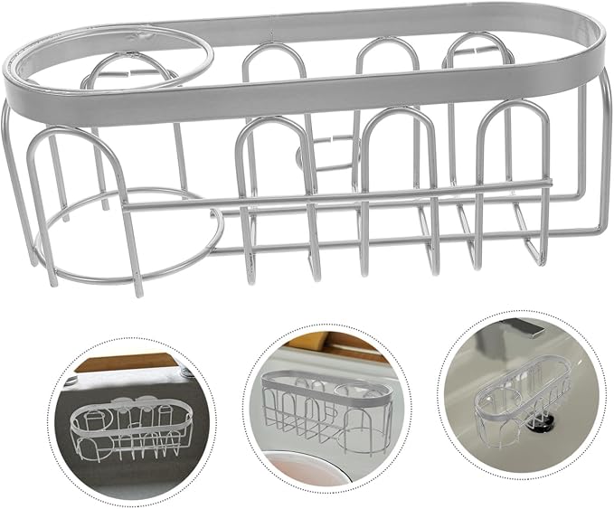 Stainless Steel Kitchen Sink Organizer Sponge Holder No Drill Iron Wire Basket - Image 9
