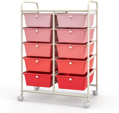 Giantex 10 Drawers Rolling Cart, Classroom Organizers, Storage Cart - Image 9