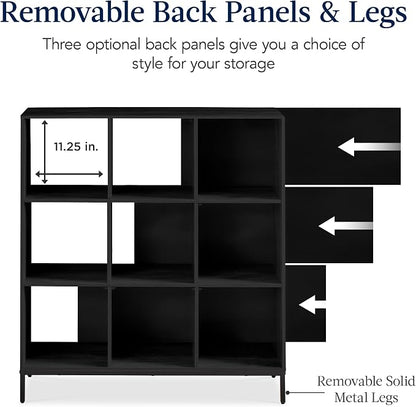 Best Choice Products 9-Cube Bookshelf, 3-Tier Wood Storage Bookcase W/Legs - Image 7