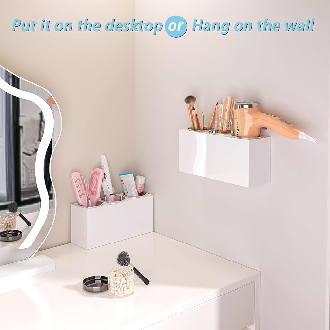 Hair Tool Organizer, Wall Mount Hair Dryer Holder - Image 2