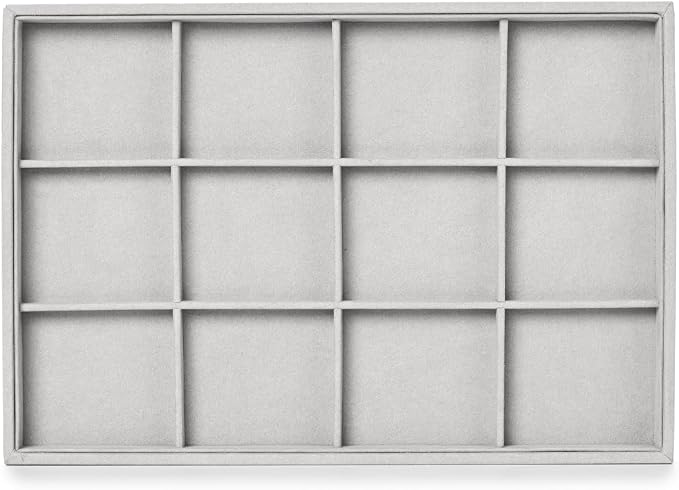 12 Grids Microfiber Jewelry Trays Bracelets Tray Stackable Jewelry Organizer - Image 8
