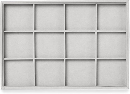 12 Grids Microfiber Jewelry Trays Bracelets Tray Stackable Jewelry Organizer - Image 8
