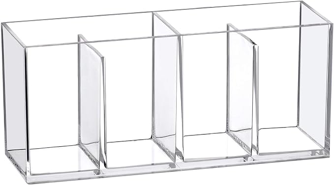 Amazing Abby - Glamour - Acrylic 4-Compartment Makeup Organizer, Transparent - Image 5