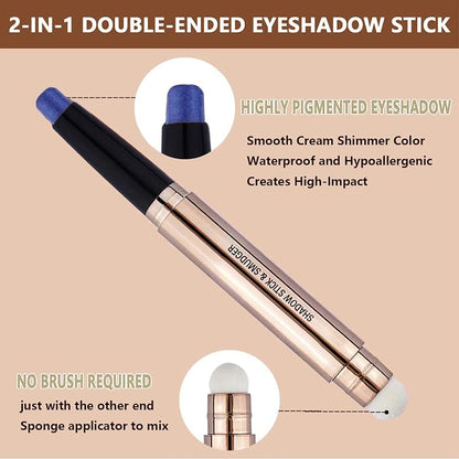 Blue Eyeshadow Stick Makeup, Highlighter Matte Cream Eye Shadow Pencil - Image 3