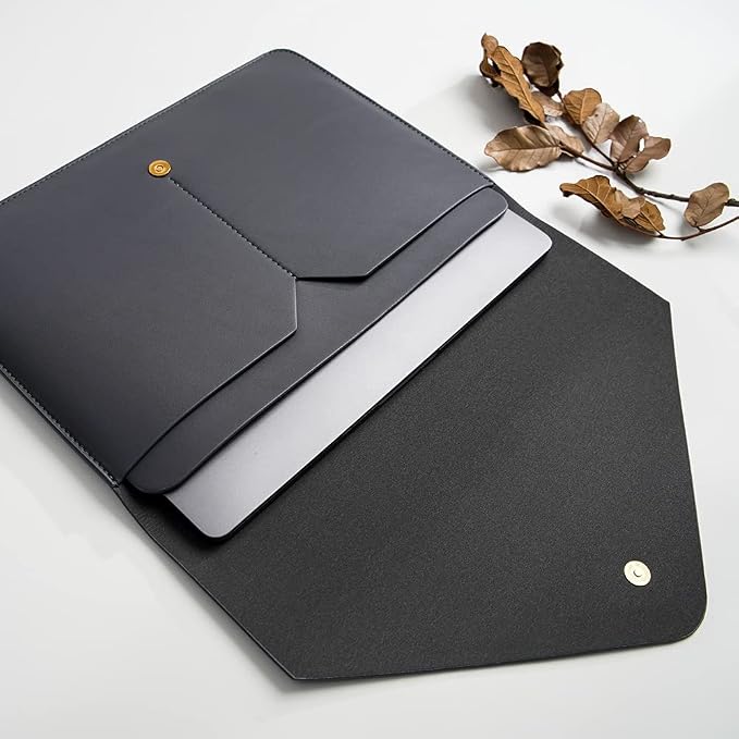 PU Leather Laptop Sleeve 13 Inch Compatible - Image 3