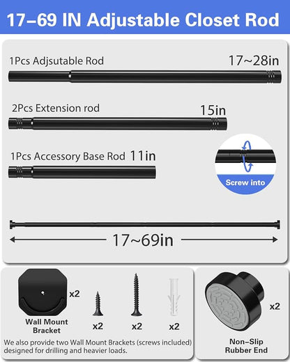 2 Pack Closet Rod, No Drill Closet Rods - Image 8