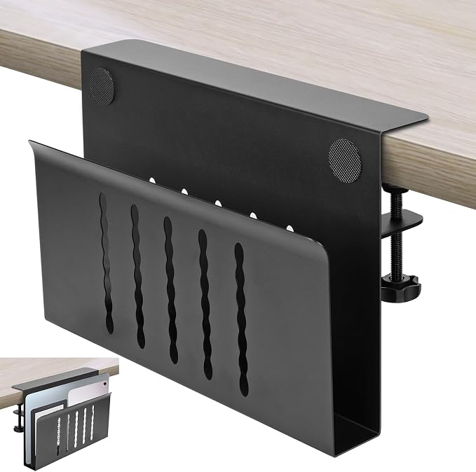 Desk Side Storage, Under Desk Storage, No Drill Steel Hanging Desk Organizer by Xapypy
