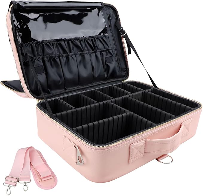 JOURMON Travel Makeup Train Case, Large Capacity Cosmetic Bags by JOURMON
