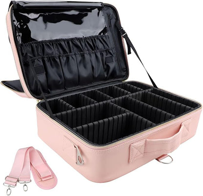 JOURMON Travel Makeup Train Case, Large Capacity Cosmetic Bags by JOURMON