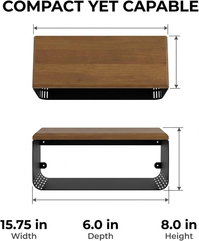 Floating Nightstand with Walnut Top | Modern Bedroom Decor | Minimalist - Image 3