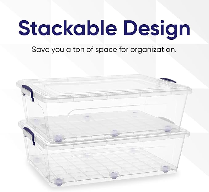 Superio Storage Bins with Lids- Clear Boxes - Image 3