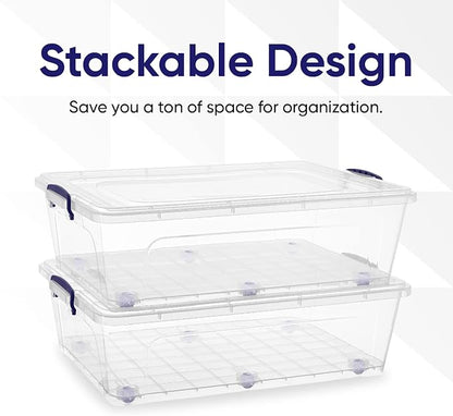 Superio Storage Bins with Lids, Stackable Totes, BPA Free, Odor Free, Organizer - Image 3