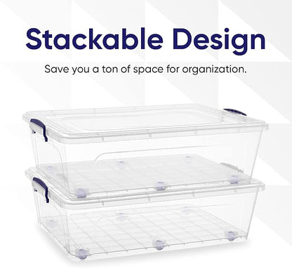 Superio Storage Bins with Lids, Stackable Totes, BPA Free, Odor Free, Organizer - Image 3