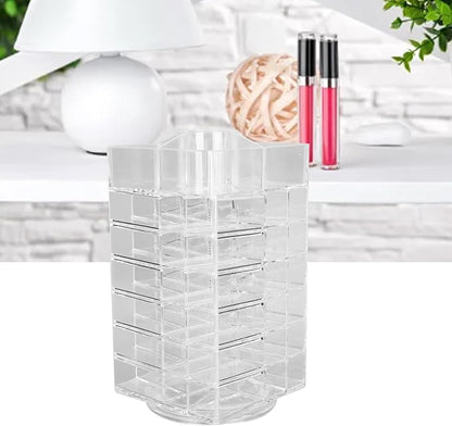 Transparent Lipstick Tower, Lip Gloss Storage Organizer, 360 Degree Rotating - Image 3