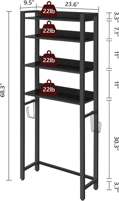 MAHANCRIS Over The Toilet Storage Rack, 4 Tier Bathroom Organizer Over Toilet - Image 2