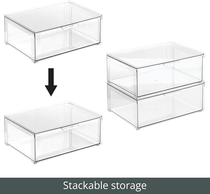 mDesign Plastic Stackable Bathroom Storage Organizer Bin Containers - Image 5
