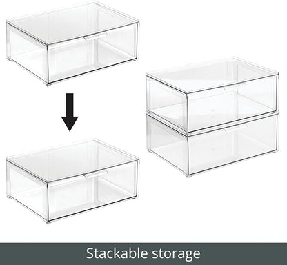 mDesign Plastic Stackable Bathroom Storage Organizer Bin Containers - Image 5