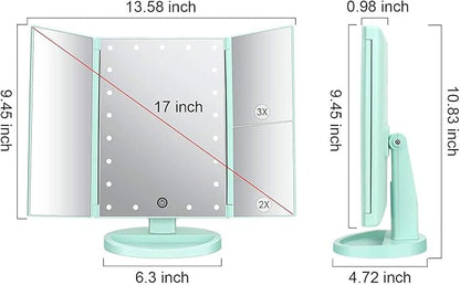 Tri-fold Lighted Vanity Makeup Mirror - Image 3