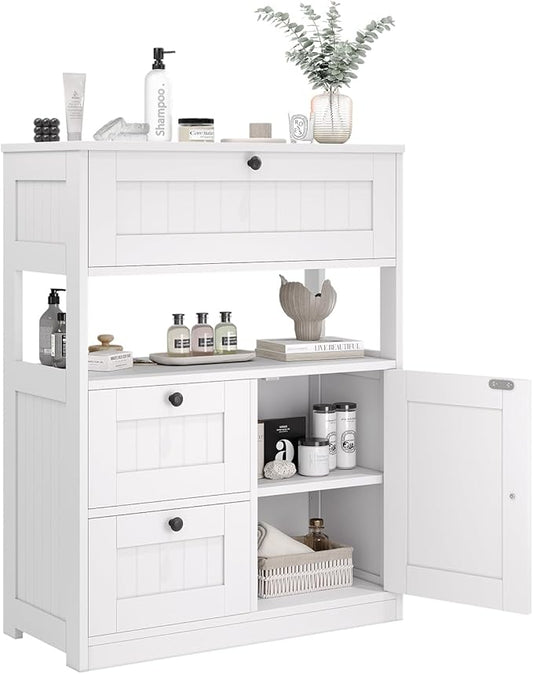 GRUSIGN Bathroom Cabinet, Modern Bathroom Floor Storage Cabinet Organizer by GRUSIGN