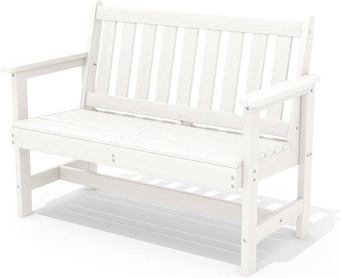 SERWALL HDPE Outdoor Bench, Weatherproof Porch Bench, 1 Pack, Suitable by SERWALL
