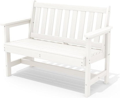 SERWALL HDPE Outdoor Bench, Weatherproof Porch Bench, 1 Pack, Suitable by SERWALL