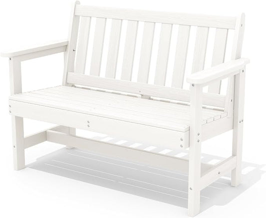 SERWALL HDPE Outdoor Bench, Weatherproof Porch Bench, 1 Pack, Suitable by SERWALL