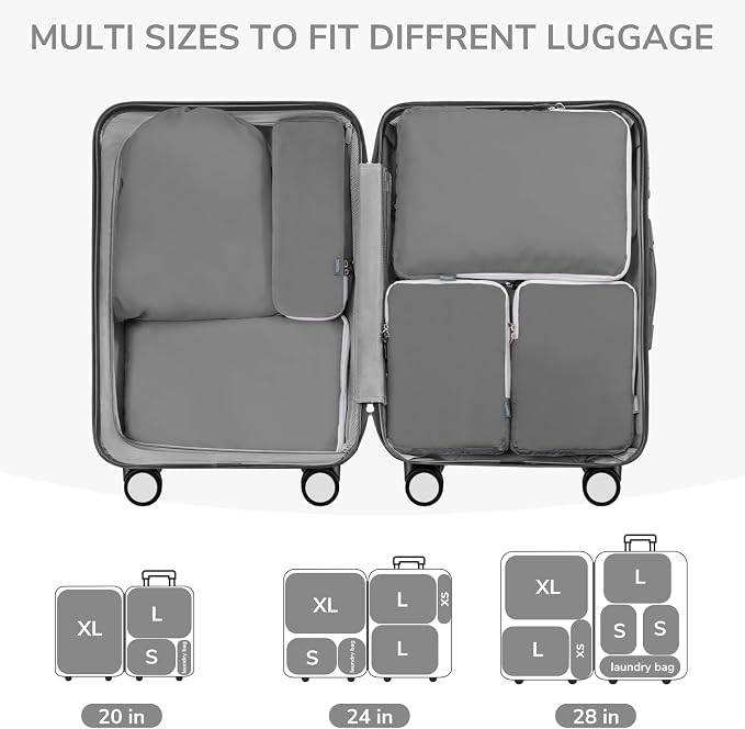 CherryNow Compression Packing Cubes, 7 Set Packing Cubes Compression, Travel - Image 5