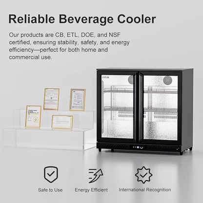 COTLIN 36" W Back Bar Cooler Beer Fridge Undercounter Refrigerator - Image 2