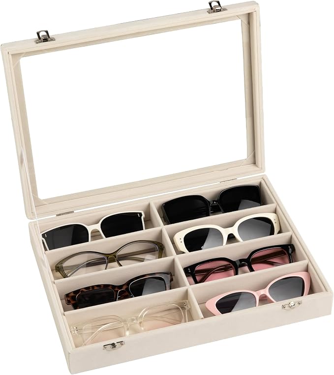 Frebeauty Sunglass Organizer, Velvet Glasses Organizer, 8-Slot Sunglasses Tray by Frebeauty