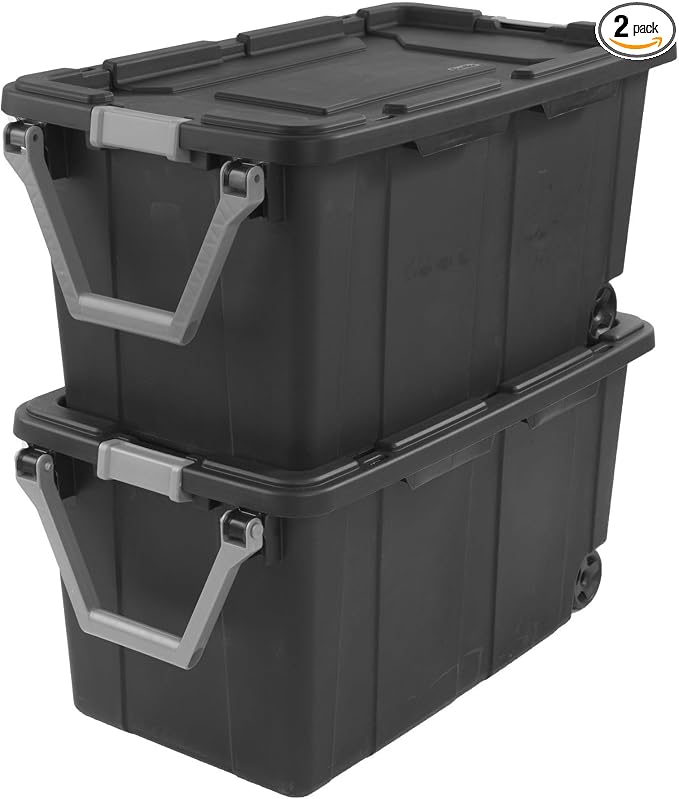 Extra Large Storage Bin, 40 Gallon Wheeled Plastic Storage Container by Unknown