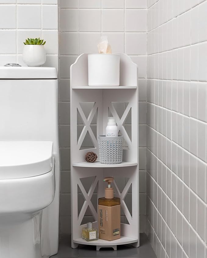J JINXIAMU Corner Shelf Stand, Storage Organizer Great by JINXIAMU