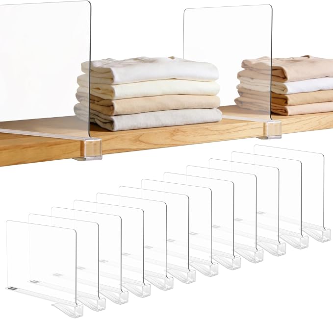 LoveBB 12 Pack Shelf Dividers for Closet Organizers and Storage by LoveBB