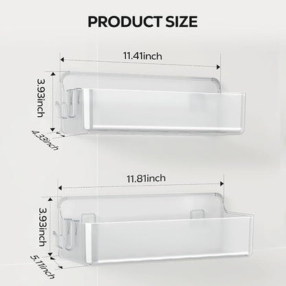 Nieifi Adhesive Shower Shelves, 2 Pieces | Rustproof ABS, Large Capacity - Image 2