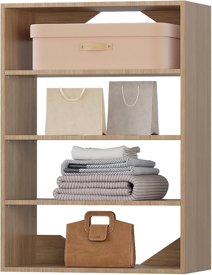 Short Tower Closet Mounted Storage Unit, Modular Closet System, Wood Closet by Unknown