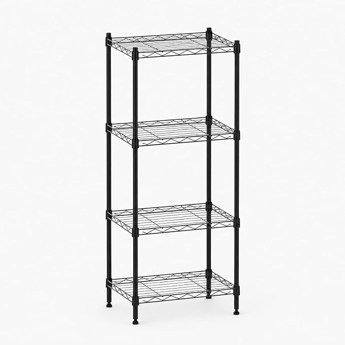 4 Tier Storage Shelves, Metal Wire Shelving Unit, Heavy Duty Adjustable Shelf by ORCHIDLEAF-HOME