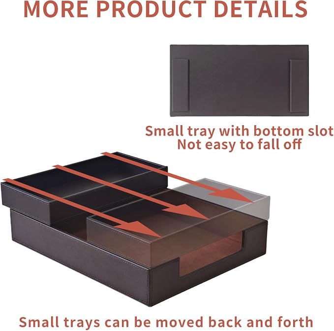 4 Pack Leather Office Supplies/Desk Organizer - Image 3