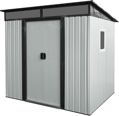 Outdoor Metal Storage Shed Window Ventilation Foundation Frame Waterproof by WEALTHGIRL