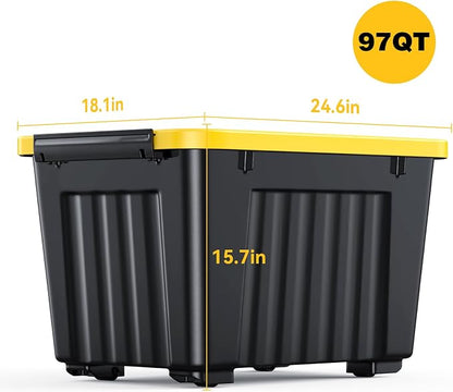 Nazhura 97 Quart Plastic Storage Bin, Stackable and Nestable Storage Boxes - Image 2